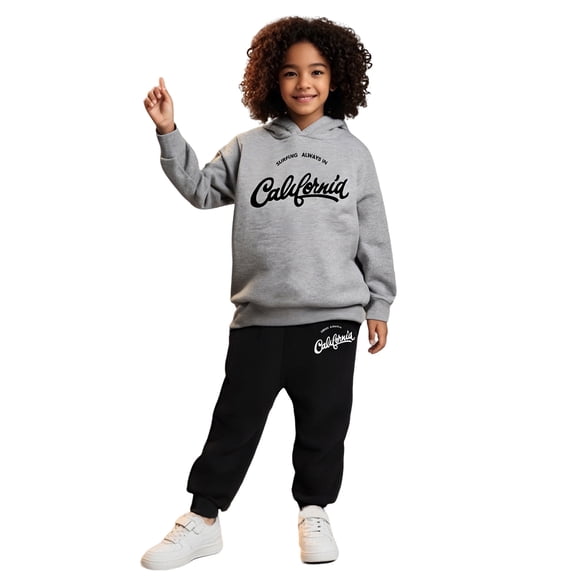 Kids Toddler Sweatsuit 2 Piece Long Sleeve Letter Print Tracksuit Hoodie Leggings Pants Winter Clothes Little Girls Clothes3-4 Years Boys Girls Fashion