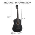 thumbnail image 4 of Tcbosik 38-inch Beginner Acoustic Guitar, Basic Starter Kit with Bag, Strap, Tuner, Capo, Picks and Strings, Matte Black, 4 of 10