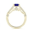thumbnail image 3 of ANGARA Natural Split Shank Square Tanzanite Ring with Diamond Accents in 14K Yellow Gold for Women (Size-5mm) | December Birthstone, Anniversary, Jewelry Gift for Women | Natural Tanzanite Ring, 3 of 9