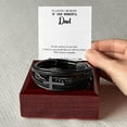 thumbnail image 6 of Dad a Special Gift Men's Cross Bracelet - Vegan Leather with Stainless Steel, 6 of 14