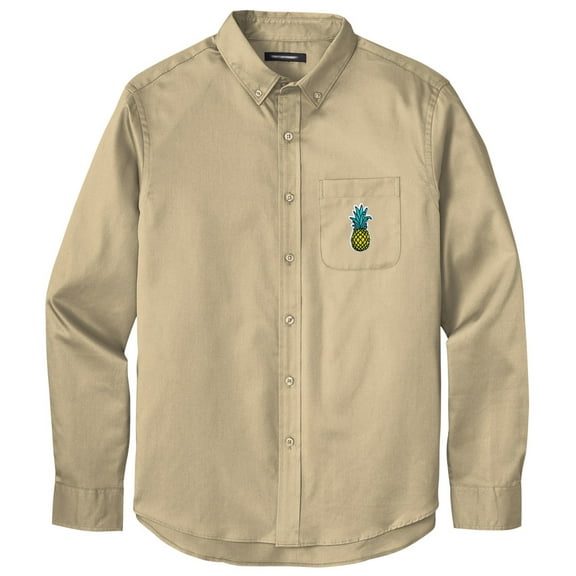 Men's PINEAPPLE PATCH Twill Shirt with Pocket, 2XL Wheat