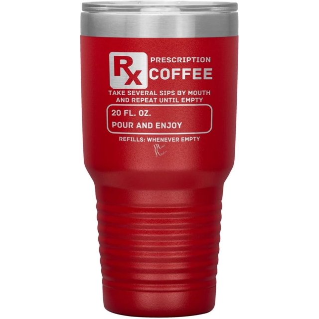 Prescription Coffee Rx Tumblers 30oz Insulated Tumbler/Red