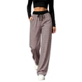 thumbnail image 3 of Tqcoqu Women's 2026 Striped Wide Leg Pants Sweatpants with Pocket, Knit Drawstring Elastic Waist Pj Bottom Casual Pants, Daily Home Wear Fall Outfits,Women's,Size S-XXL, 3 of 9