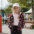 thumbnail image 4 of FKELYI Kids Hoddies Full Zipper Hooded Sweatshirt Snowflake Pink Bow Print Boys Girls Fall Top Hoodie Cosy Breathable Winter Streetwear with 2 Pockets, M, 4 of 6