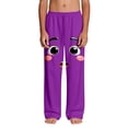 thumbnail image 4 of Boys Pajama Pants Funny Cartoon Face 3D Print Sweatpants with Pockets Elastic Waistband Soft Purple,Size 9 T, 4 of 9