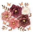 1pcs Crepe paper flower set paper flower butterfly leaves background