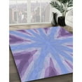 thumbnail image 3 of Ahgly Company Machine Washable Indoor Square Transitional Day Sky Blue Area Rugs, 4' Square, 3 of 7
