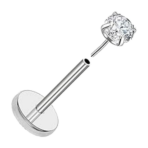 MKLEKYYPearl Earrings Non Threaded Flat Back Earrings Titanium Small Earrings Push In Nose Nails Male and Female Lip Cartilage Earrings Puncture Jewelry