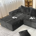 thumbnail image 4 of Kelyda 104'' Modular L-Shaped Sectional Sofa, Modern Memory Foam Deep Seat Corduroy Boneless Cloud Couch Grey, 4 of 9