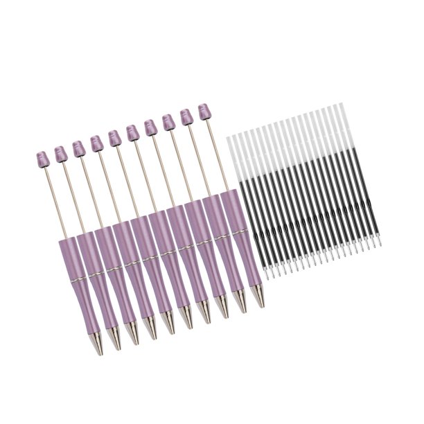10x bolígrafo de cuentas surtido, bolígrafo Rollerball, papelería portátil multiusos, bolígrafos con cuentas, bolígrafo para regalo de dibujo de Violeta