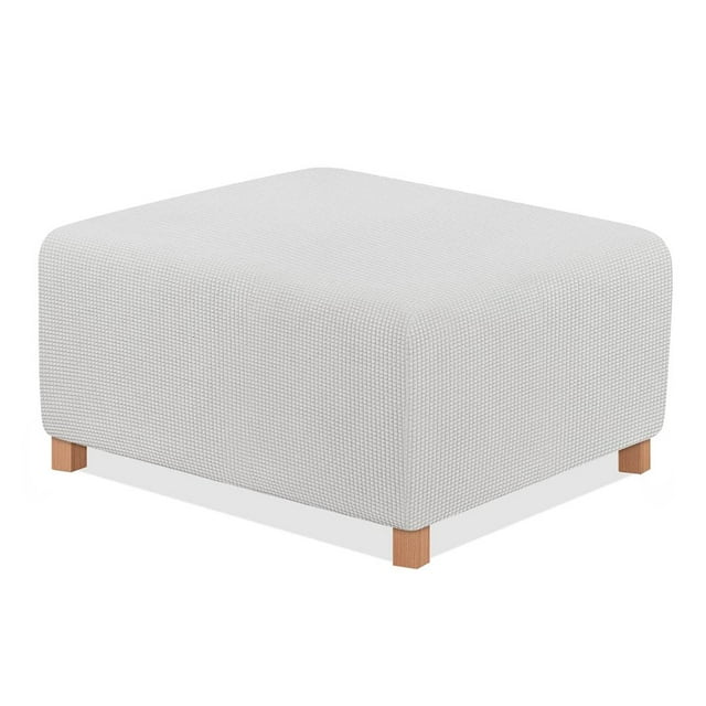 CHOK 2024 S/L Ottoman Covers Slipcover Stretch Ottoman Cover Folding Storage Stool Protector Rectangle Slipcover with Elastic Bottom Gray