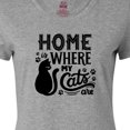 thumbnail image 4 of Inktastic Home is Where My Cats Are with Cat Illustration and Pawprints Women's T-Shirt, 4 of 5