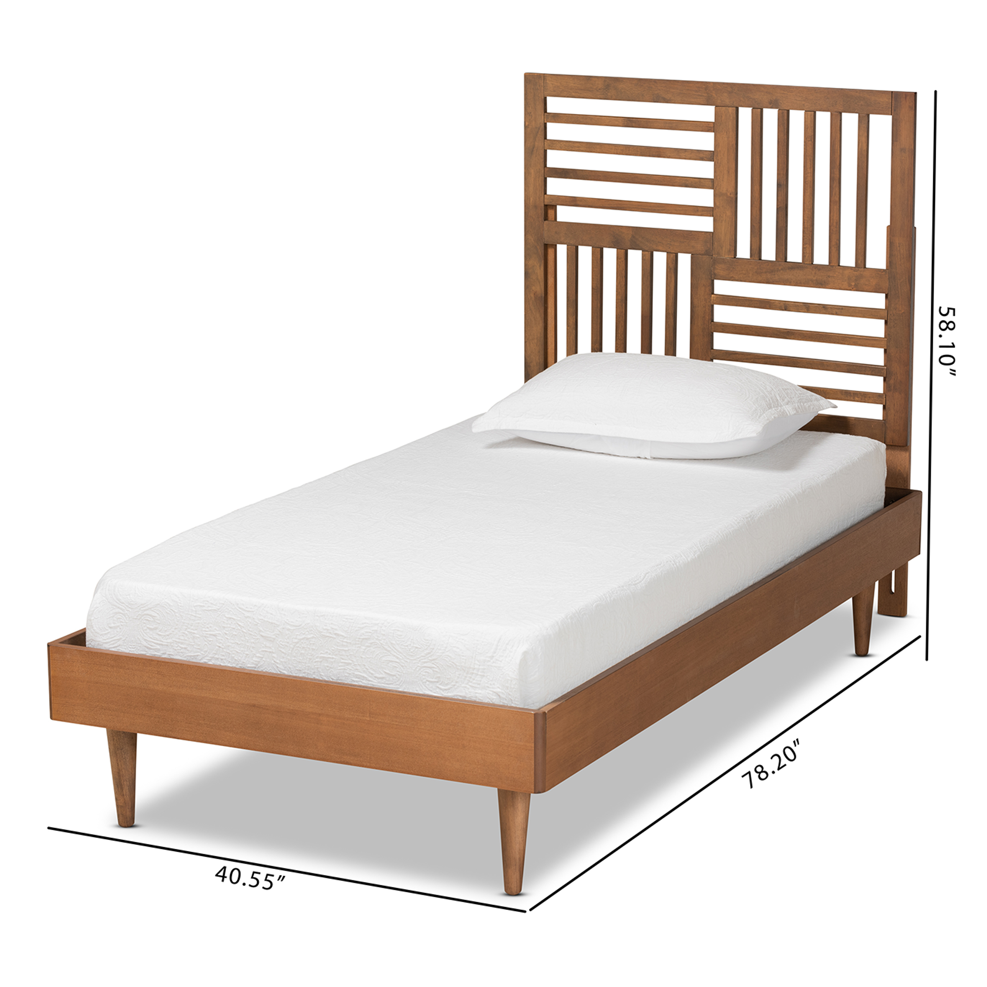 Baxton Studio Romy Contemporary/Modern Engineered Wood Platform Bed, Twin, Walnut Brown