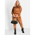 thumbnail image 3 of Rebdolls Women's Plus Velour Hoodie with Sleeve Stripe Detail - Orange - Medium, 3 of 4
