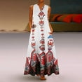 thumbnail image 2 of JINMGG Summer Dresses for Women under $10,Women Plus Size Print Daily Casual Sleeveless Vintage Bohemian V Neck Maxi Dress, 2 of 8