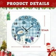 thumbnail image 3 of Sanmadrola Christmas Decoration Wall Clock Home Indoor Decor Silent Non Ticking Wooden 12'' Snowman, 3 of 7