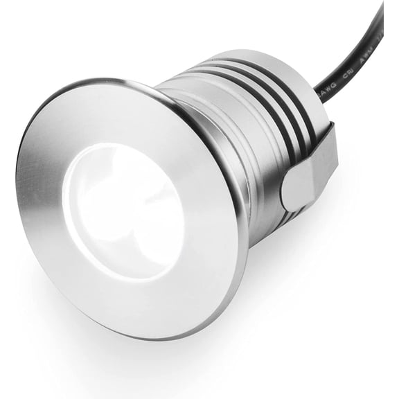 LED Underwater Pool Light, 3W, 12V-24V DC, IP68 Waterproof, Stainless Steel Aluminum, for In-Ground Pools (Cool White - 6000K)