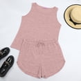 thumbnail image 7 of MOSHU Two Piece Lounge Sets for Women Solid Tank Tops and Knot Front Shorts Pajama Sets Drawstring Loungewear, 7 of 7