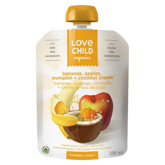 Love Child Organics Brekky Blends: bananas, apples, pumpkin + cardamom