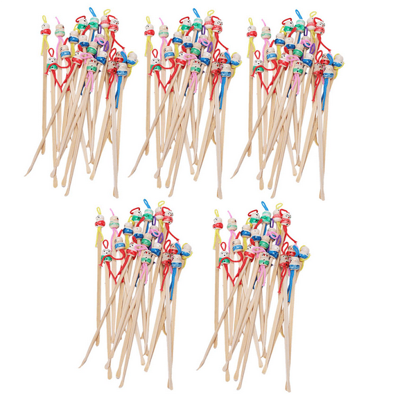 Bamboo Japanese Doll Ear Wax Pick Spoons Earwax Remover 100pcs