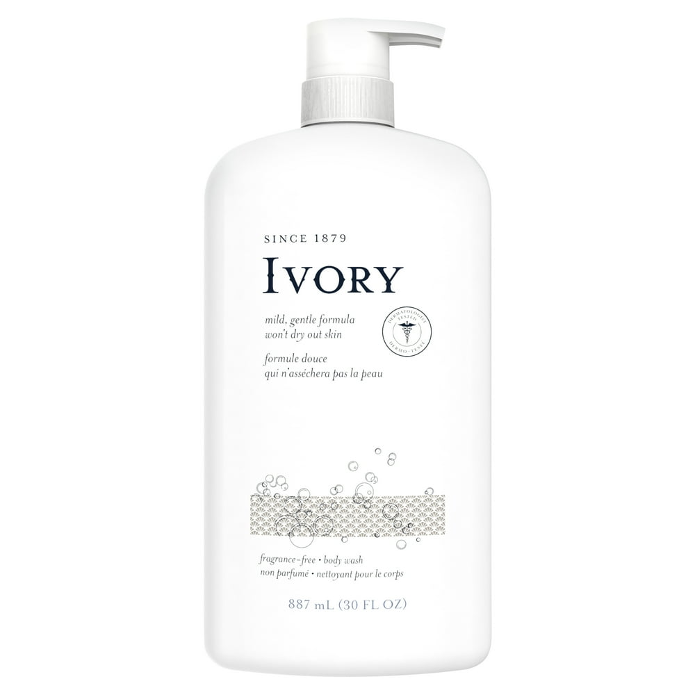 Ivory Body Wash, FragranceFree, Liquid Pump, 30 oz