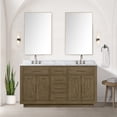 thumbnail image 4 of Shelter 60 in W x 22 in D Grey Oak Double Bath Vanity and Carrara Marble Top, 4 of 7