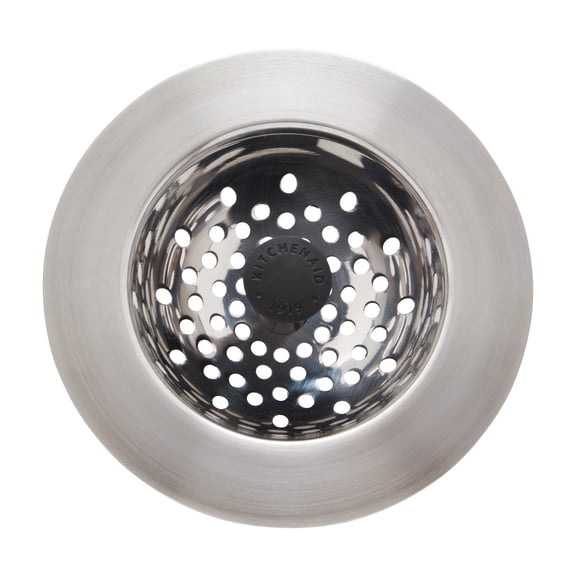 KitchenAid Stainless Steel Kitchen Sink Strainer and Drain Catcher with Black Knob