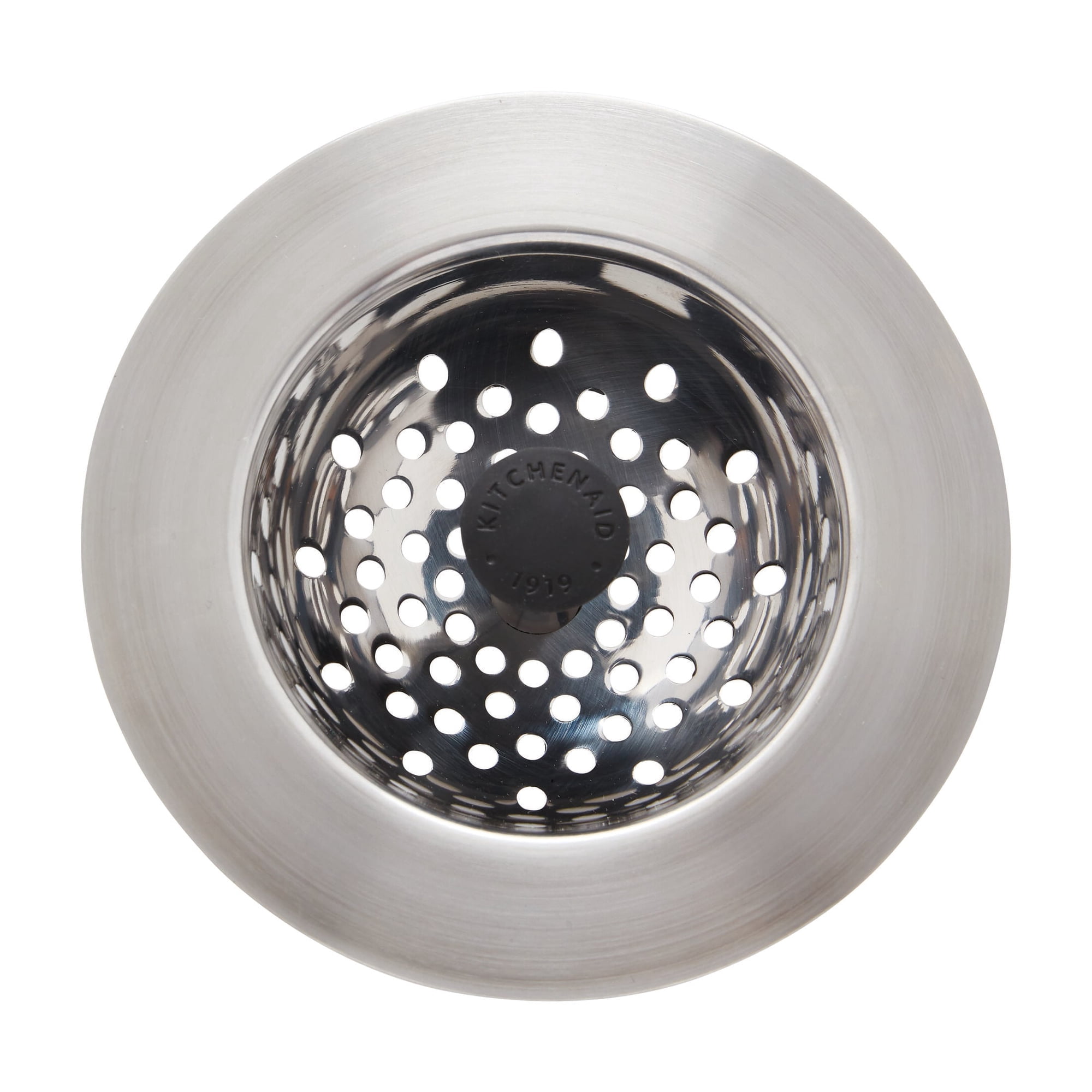 KitchenAid Stainless Steel Kitchen Sink Strainer and Drain Catcher with Black Knob
