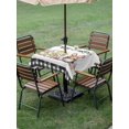 thumbnail image 3 of Easter Gnomes Outdoor Tablecloth - 60x60 Inch Square Dining Table Cover, Eggs Bunny Spring Daisy Flower Farmhouse Plaid Waterproof Outdoor Table Cloth with Umbrella Hole & Zipper for Picnic/Patio, 3 of 7