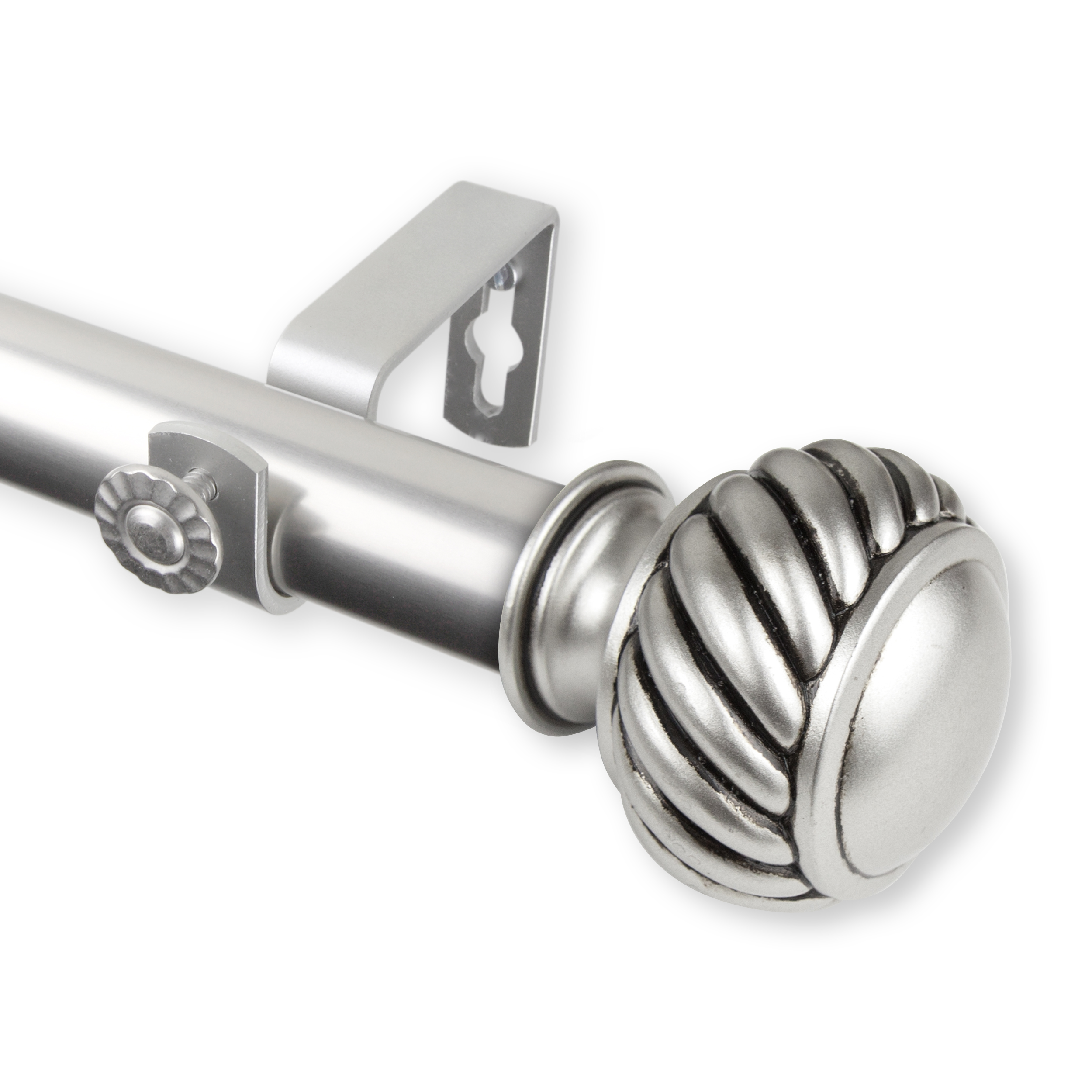 Central Design 100-46-1605 1 in. Dia. Swivel Curtain Rod, Satin Nickel - 160-240 in.