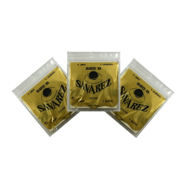 Savarez Guitar Strings 3Pack Low Tension Nylon 520B White Card