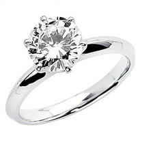 Precious Stars Jewelry 14k White Gold 1 1/4ct TGW Round-cut Diamonette Engagement Ring
