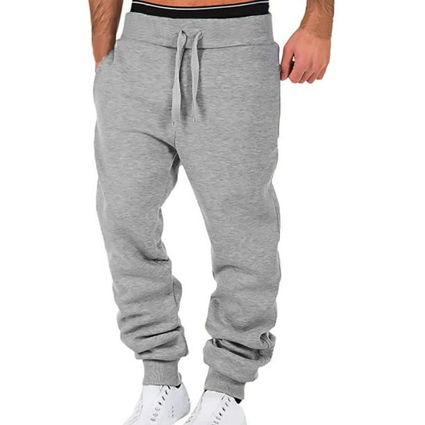 Pantalones deportivos para hombre, color sólido, casuales, con