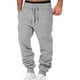 thumbnail image 1 of Pantalones de chándal para hombre, color sólido, casual, con cordón, cintura elástica, deportes, fitness, atletismo, pantalones con bolsillos, 1 of 2