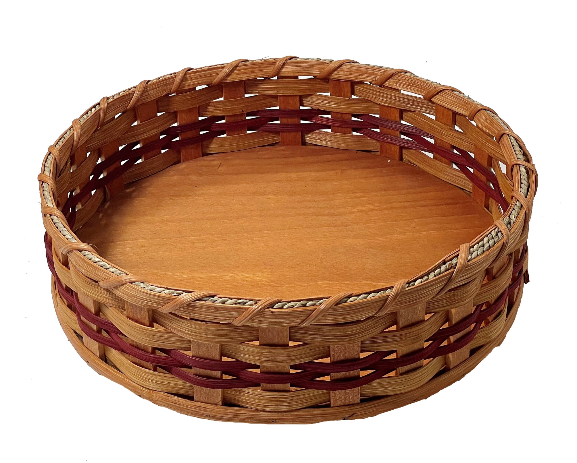 3 Tiered Storage Basket  Amish Woven Wicker Decorative Organizer