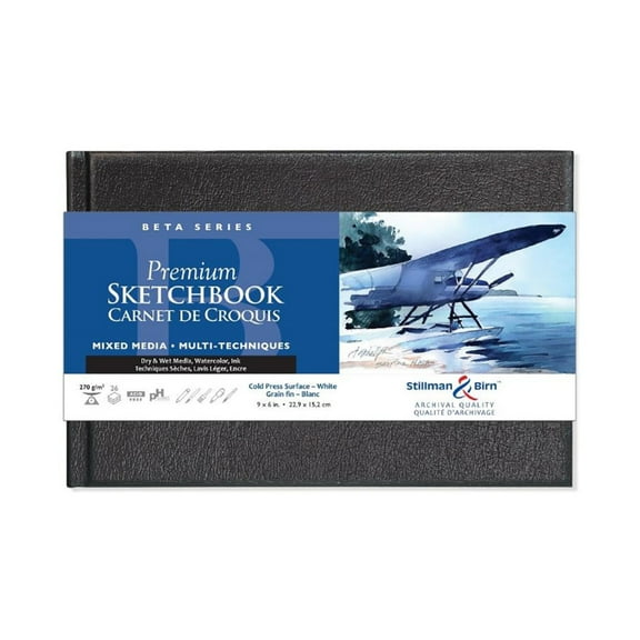 Stillman & Birn Beta Series Premium Hard-Cover Sketchbook, 5.5" x 8.5", 26/Shts., 180 lb., Hard-Bound