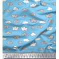 thumbnail image 1 of Soimoi Blue Heavy Canvas Fabric Cloud Nature Printed Craft Fabric by the Yard 58 Inch Wide, 1 of 5