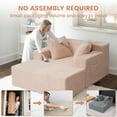 thumbnail image 2 of MOPHOTO Oversized Chaise Lounge Chair Indoor with Throw Pillows, Upholstered Sofa Bed, Sleeper Couch Reading Chairs Fluffy Plush Faux Fur Cloud Comfy Couches Sofa Beds for Living Room Bedroom, Pink, 2 of 9
