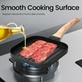 thumbnail image 5 of Aluminium Alloy Square Grilling Pan for All Stoves Nonstick Grill Skillet Steak Pan Versatile Wood Handle Stove Top Grill Pan for Indoor Cooking Outdoor Grilling, 5 of 8