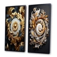 thumbnail image 3 of Designart "Golden Ornament Black Pattern" Abstract Spirals Framed Wall Art Set Of 2 - Transitional Gold Frame Gallery Set For Office Decor, 3 of 6