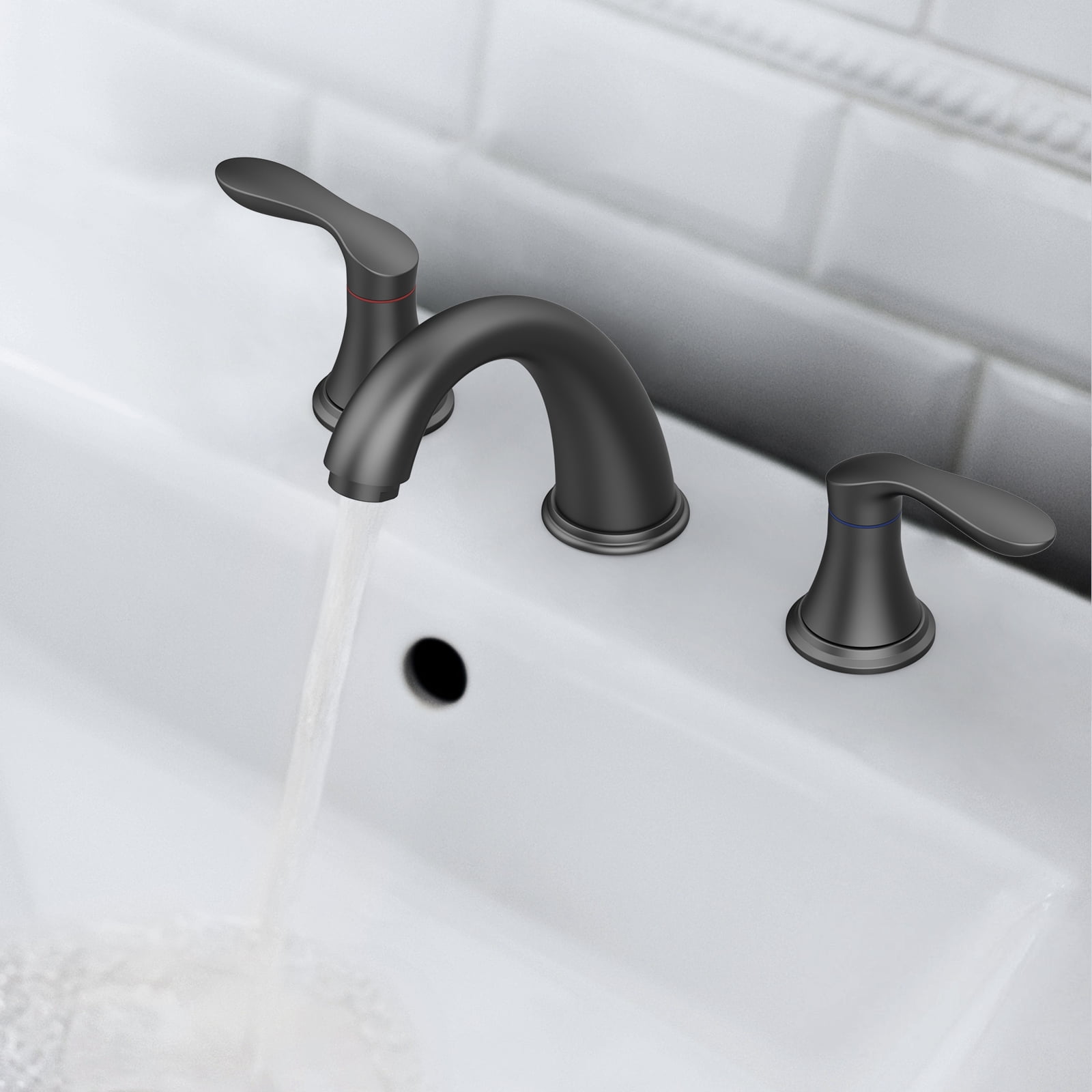 Bathroom Faucets for Sink 3 Hole, with Pop-up Drain and Supply Lines, for Vanity RV Farmhouse Sink