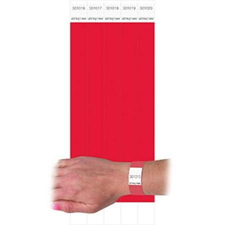 UPC: 0038944891040 | C Line Dupont Tyvek Red Security Wristbands 100pk