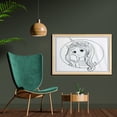 thumbnail image 2 of Cartoon Wall Art with Frame, Hand Drawn Girl with Long Hair and Unicorn Horn Taking a Selfie on Phone, Printed Fabric Poster for Bathroom Living Room, 35" x 23", Charcoal Grey White, by Ambesonne, 2 of 2