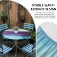 thumbnail image 4 of Purple Teal Ombre Round Fitted Tablecloth with Elastic Edge, Waterproof Table Cloth Table Cover for 55"-60" Tables, Abstract Modern Oil Painting Gradient Tablecloths for Dining Picnic Indoor Outdoor, 4 of 9