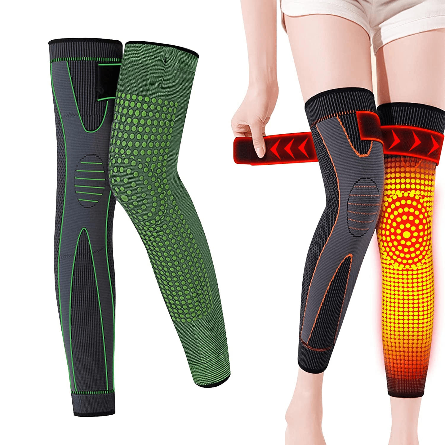 Tourmaline Acupressure SelfHeating Shaping Knee Sleeve, Tourmaline