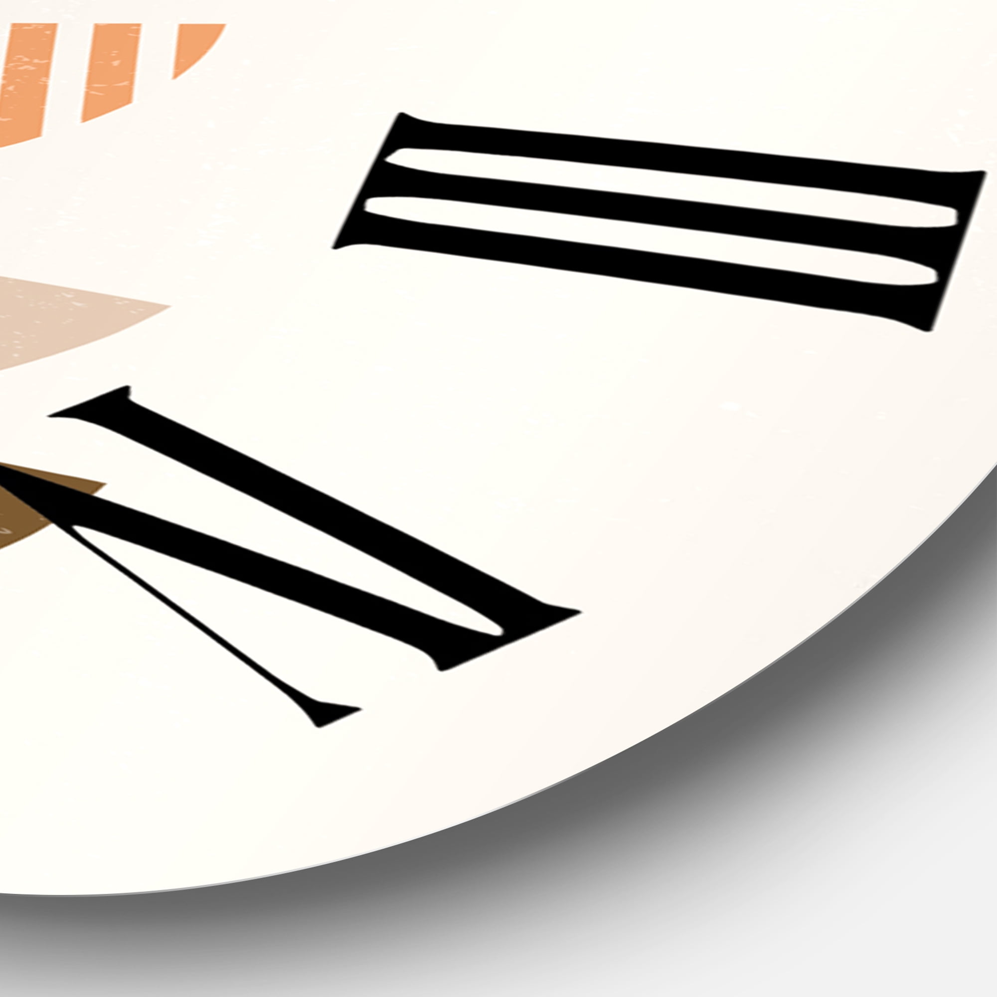 Designart 'Abstract Sun & Moon Geometrics In Terracotta I' Modern Wall Clock