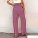 thumbnail image 4 of Pantalones palazzo de lino de cintura alta y pierna ancha para mujer, con cordón y bolsillos, 4 of 6