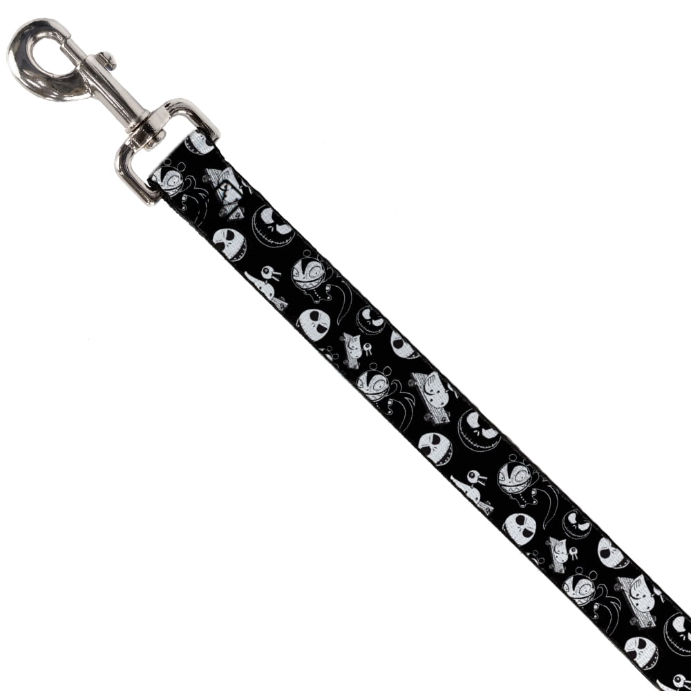Disney Pet Leash, Dog Leash, Nightmare Before Christmas Jack Scary Teddy Killer Duck, 4 Feet Long 1.0 Inch Wide