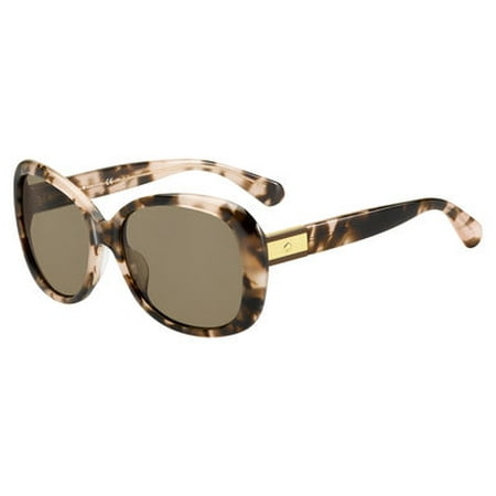 Kate Spade Women's Judyann/P/s Oval Sunglasses, Pink Havana/Bronze Polarized, 56 mm