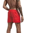 thumbnail image 7 of Swim Trunks Men Quick Dry Solid Color Three Part Beach Pants Straight Tube Loose Sports Red Swimwear Bathing Suit Swimming Shorts L, 7 of 7